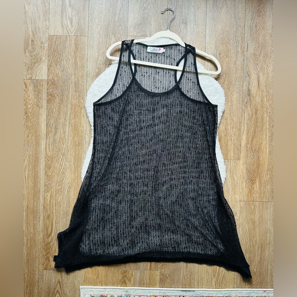 India Boutique Black Knit Dress + Coverup One Size